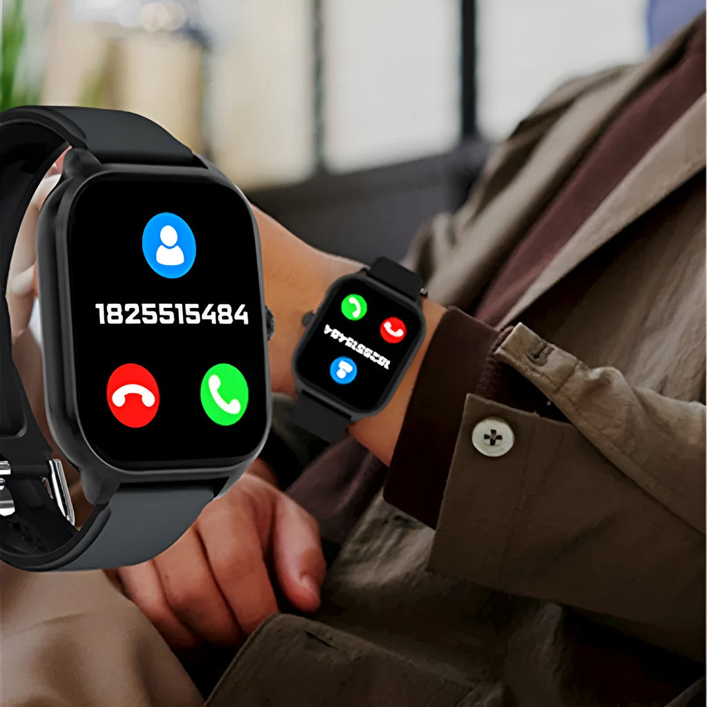 H9 Smart Watch with Bluetooth calling and health monitoring in black colour
