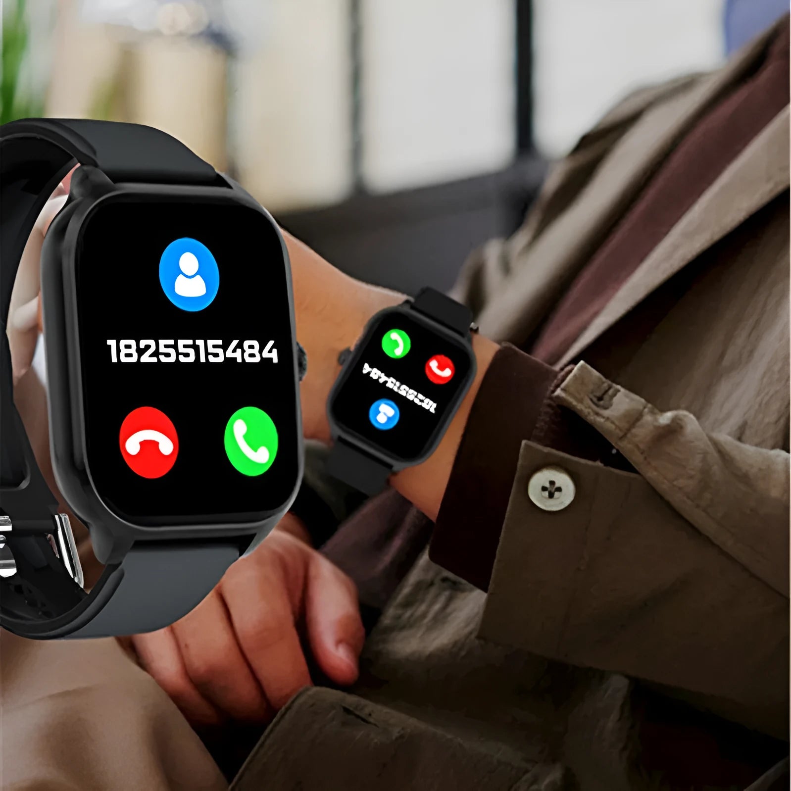 H9 Smart Watch with Bluetooth calling and health monitoring in black colour
