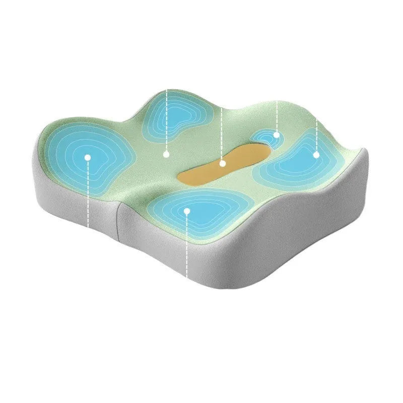 A solid-colour memory foam waist rest seat cushion for office chair back support.
