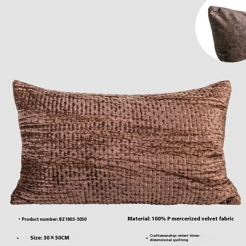 Antique style quilted velvet cushions in square and waist sizes with feather velvet cores