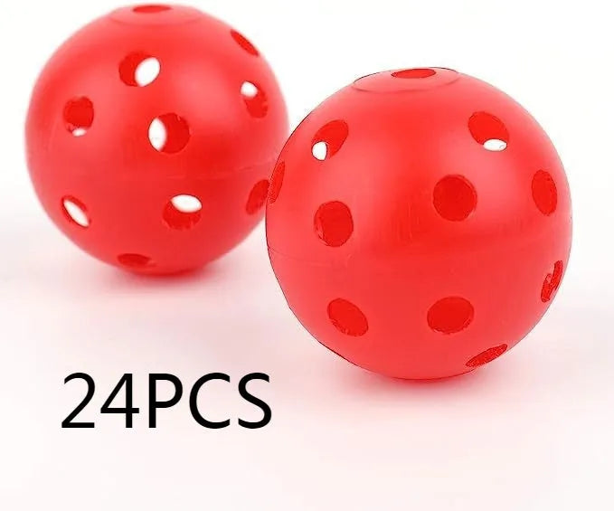 Multi-colour 42mm golf practice balls in blue, green, orange, red, white and yellow colours
