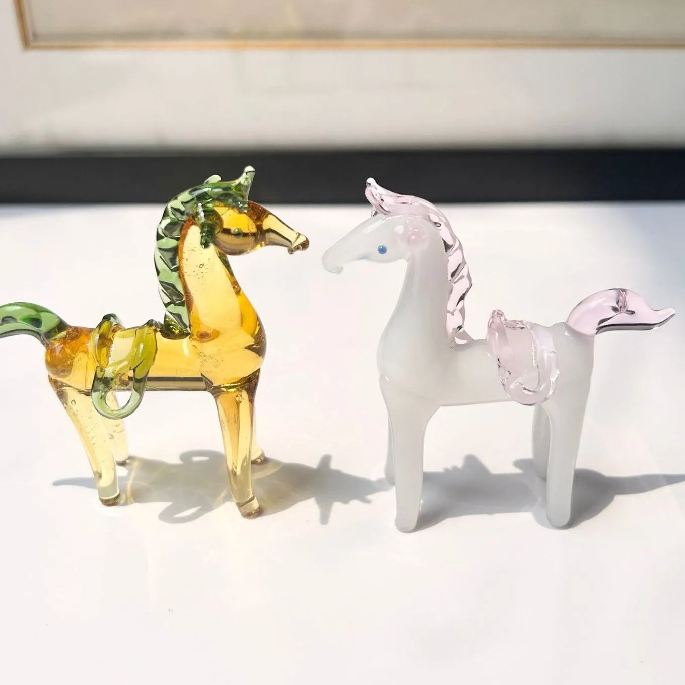 Glazed ceramic horse figurine office decoration in modern simplicity style