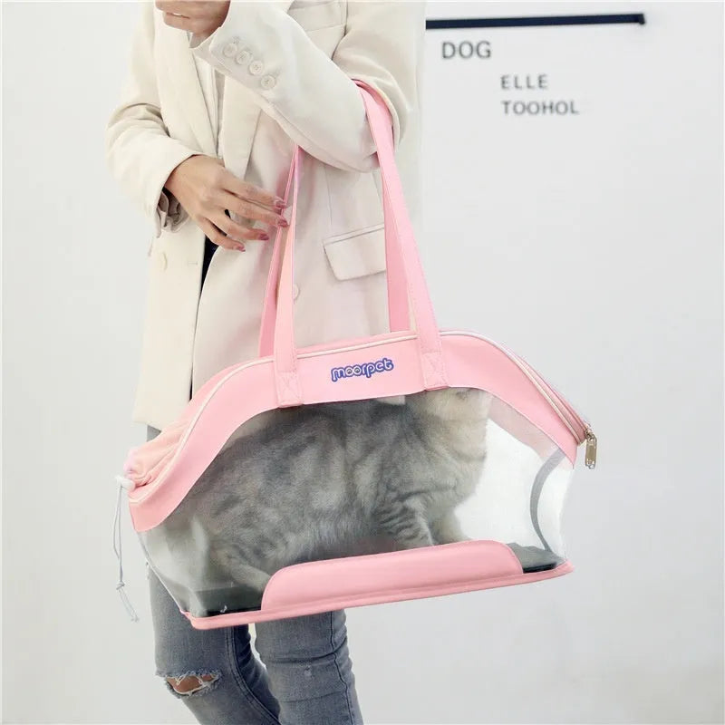 MOORPET leather cat carry bag in solid colour with 25-litre capacity