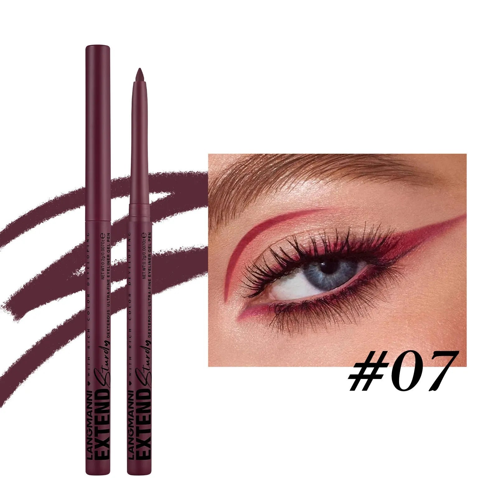 Set of 12 colourful gel glitter eyeliner pencils with matte, glitter, metallic, and pearl finishes