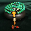 Natural turquoise ethnic bracelet with 108 polished 8mm raw ore beads in national style