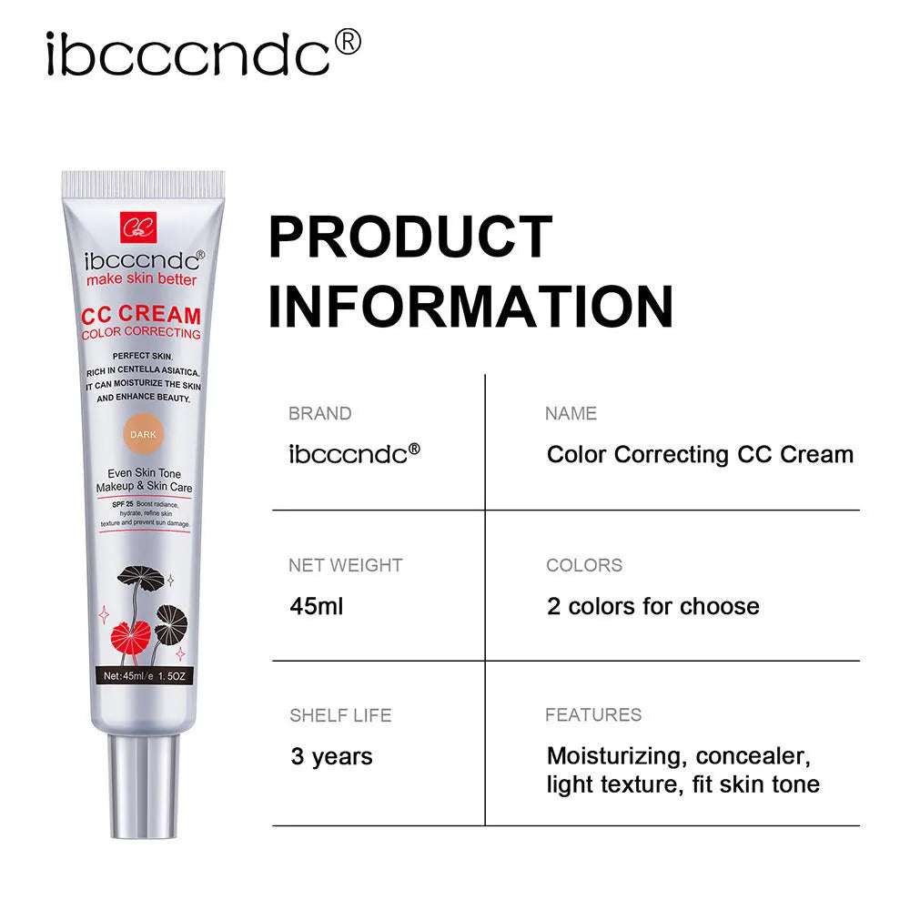 Erborian Centella Asiatica CC Cream tube in dark and light shades for colour correction.