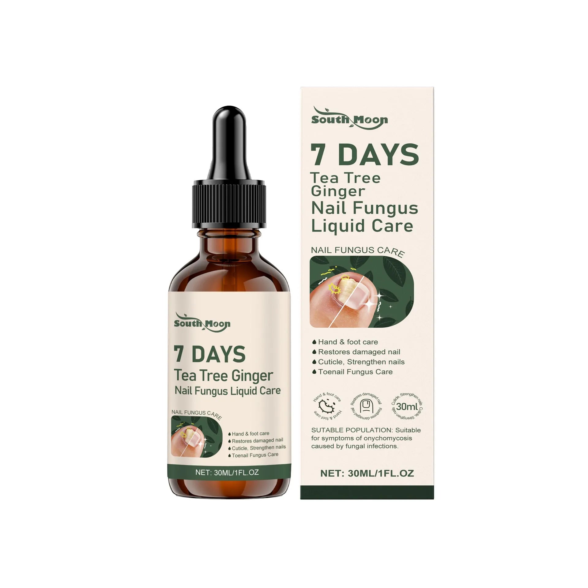 30ml bottle of clear nail care solution for daily brightening and nourishing