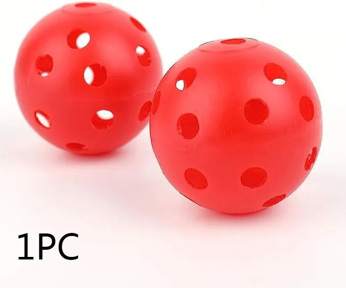Multi-colour 42mm golf practice balls in blue, green, orange, red, white and yellow colours