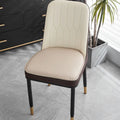 Horseshoe-shaped PU leather seat cushion in orange, shown on a chair.