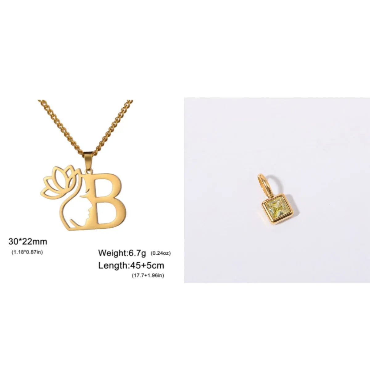 Gold and silver stainless steel fashion necklaces with a cross chain design and matching pendants.