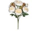 Artificial silk peony flower bouquet in champagne and sand red colours for home decor.