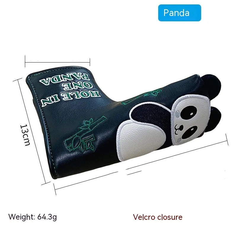 Golf putter sleeve cover in a novelty design, showing fleece lining and waterproof PU fabric.