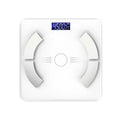 Smart Bluetooth body fat scale in white measuring weight, fat, calories and moisture
