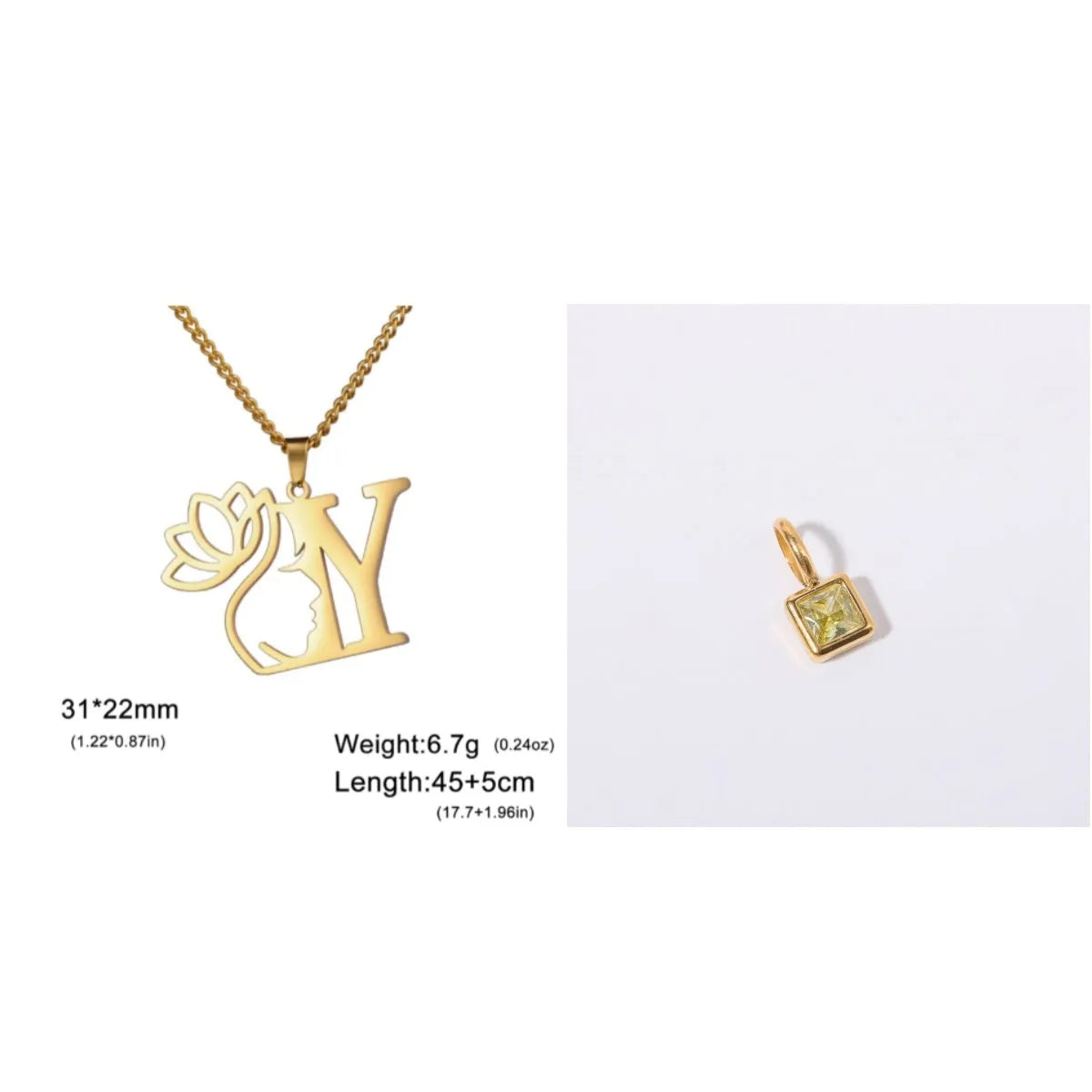 Gold and silver stainless steel fashion necklaces with a cross chain design and matching pendants.