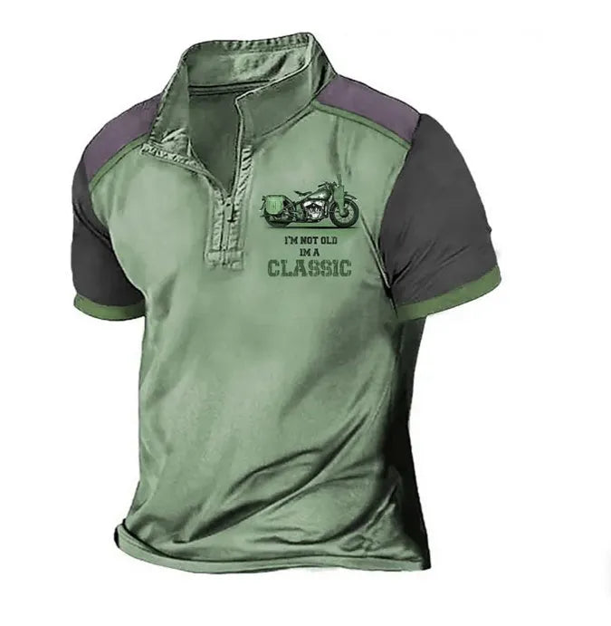 3D printed golf polo shirt in bird eye cloth polyester with loose fit pullover styling