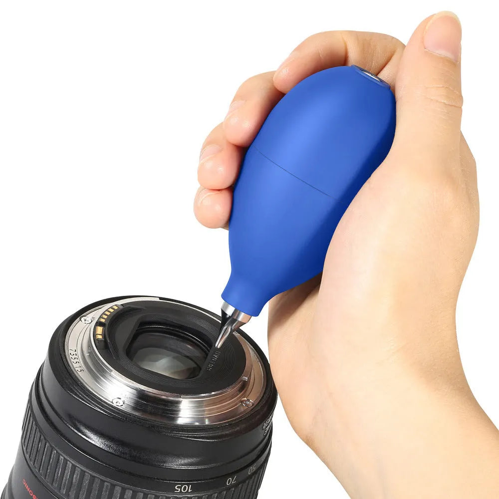 Blue rubber dust removal air blower tool for camera lens and phone cleaning