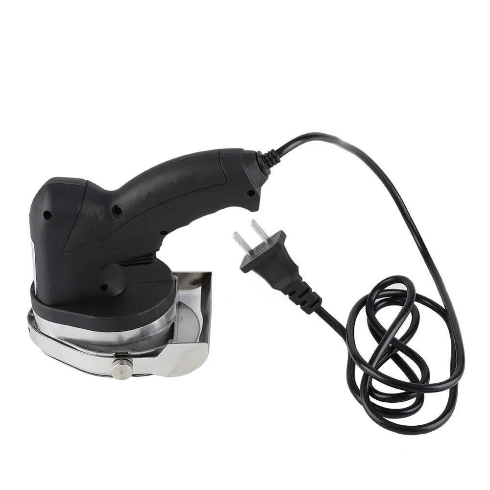 Black KS-100E model electric meat cleaver for cutting meat up to 3.3 inches thick.