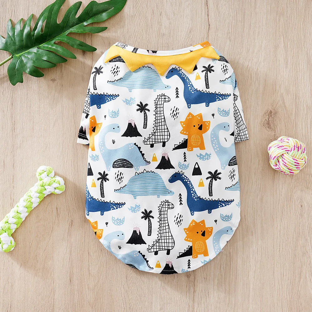 Full print polyester dog t-shirt for small pets in sizes S XXL with colour codes QZ030 QZ037