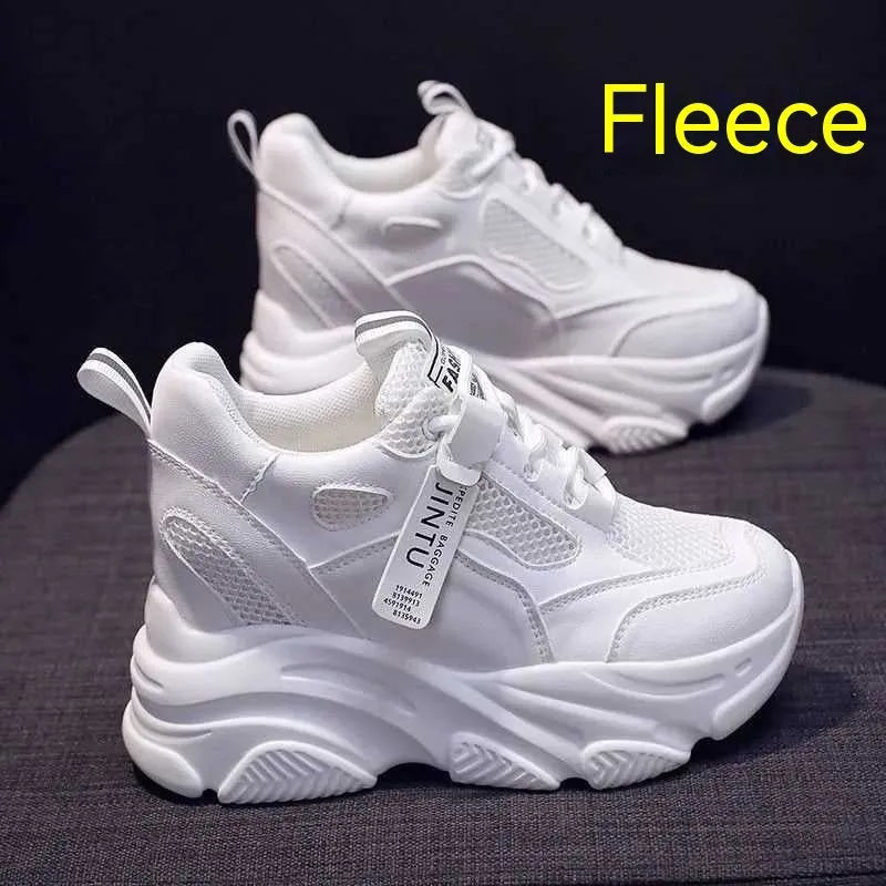 Women's casual platform shoes with mesh upper, TPR sole, and hollow-out toe holder design