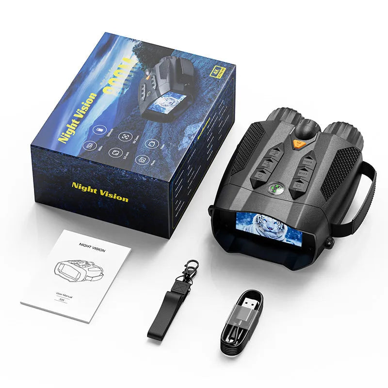326 double tube night vision instrument with 3-inch IPS screen and 28mm lens for all-black outdoor observation