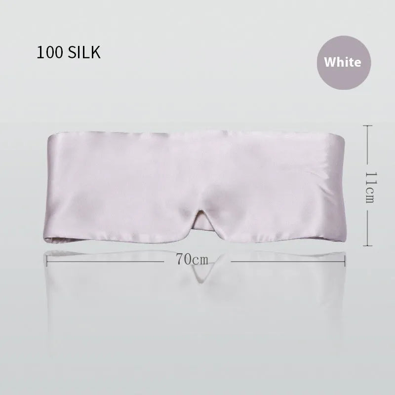 Mulberry silk sleep eye mask shown in champagne gold colour for light blocking comfort.