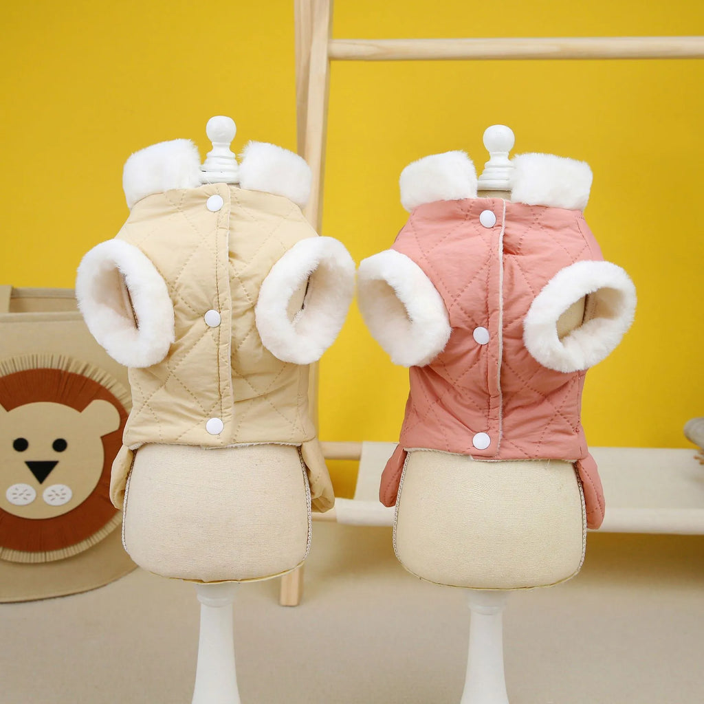 Cotton butterfly dog dress for small dogs in apricot colour with butterfly detail