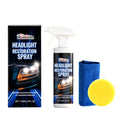 HOMONTH 120ml headlight restoration spray kit with bottle, sponge, and cleaning towel
