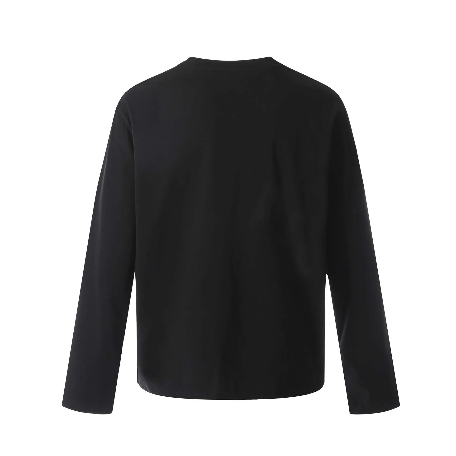 Men's grey cotton long sleeve T-shirt with loose fit and pullover style