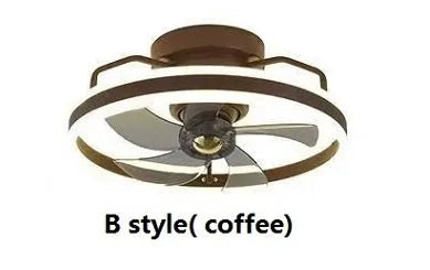 Modern overhead fan lamp with 500mm blades and integrated acrylic light shade in multiple colour options