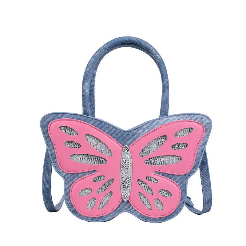Small square PU leather crossbody bag with contrast trim in black, blue, pink, or white