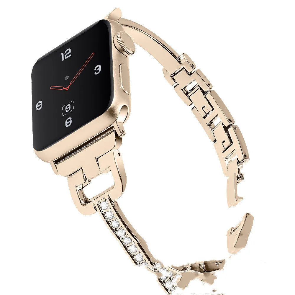 D-shaped metal diamond Apple watch strap in multiple colours for iWatch Smart Watch 12345