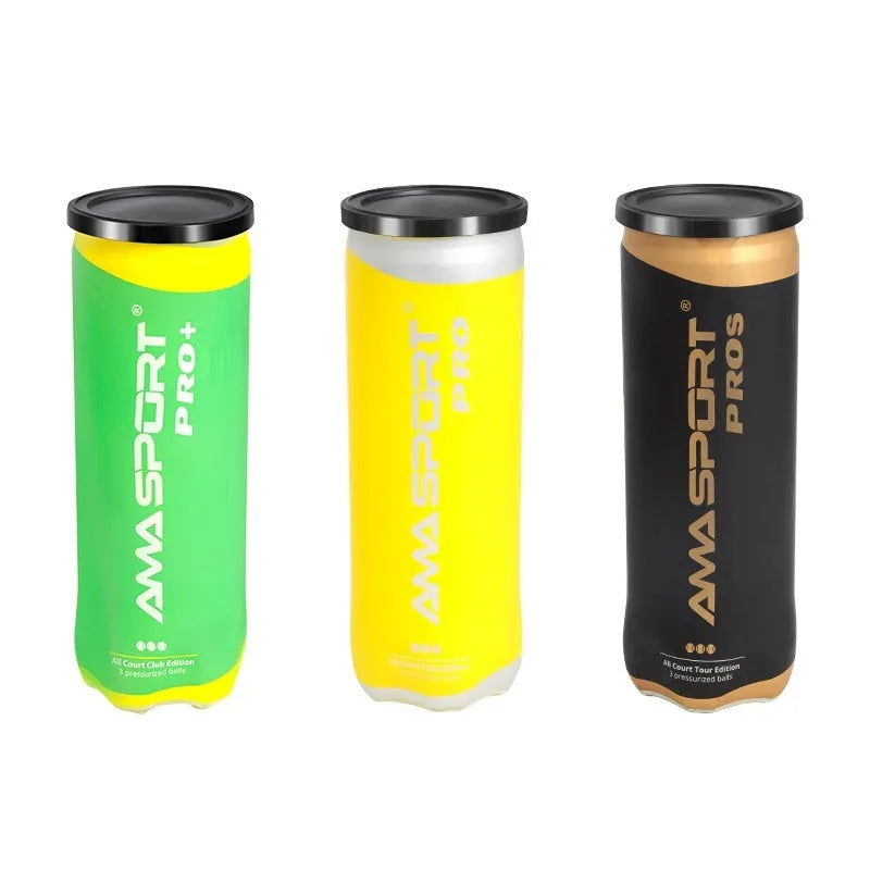 Cage plate tennis training balls in black green and yellow set of 3