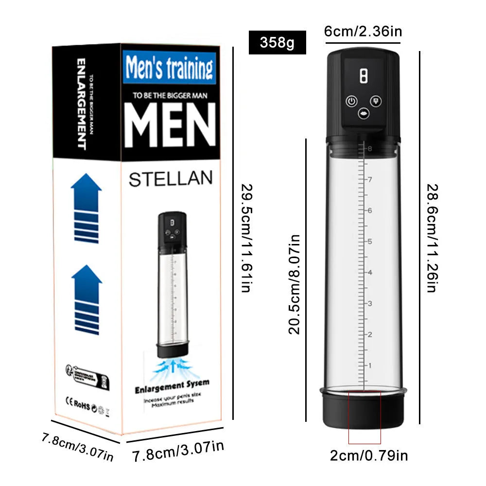 Diqiao coloured male masturbation device with electric pump for negative pressure stretching exercise.