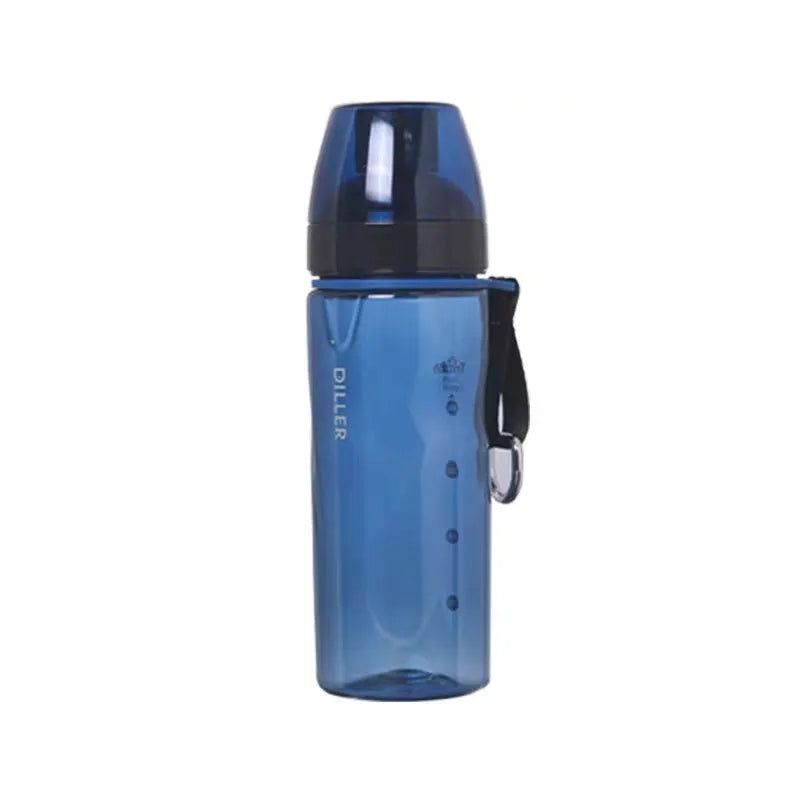 Chinese-style portable water cup with tea compartment in blue, red, black, or grey colour.