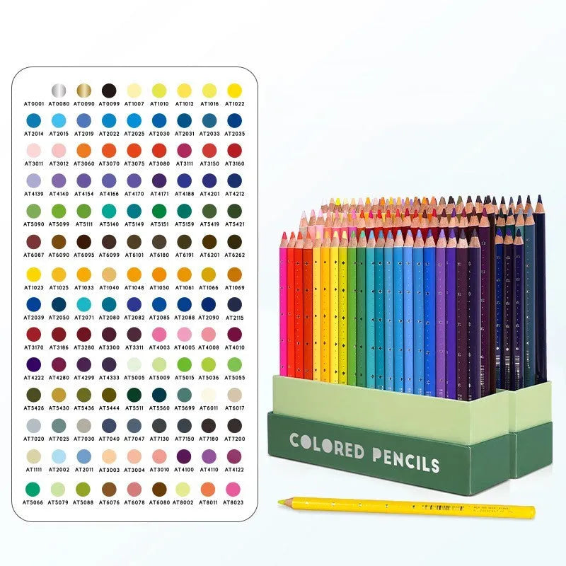 Boxed set of 72 or 126 soft core coloured pencils with basswood casings for art students.