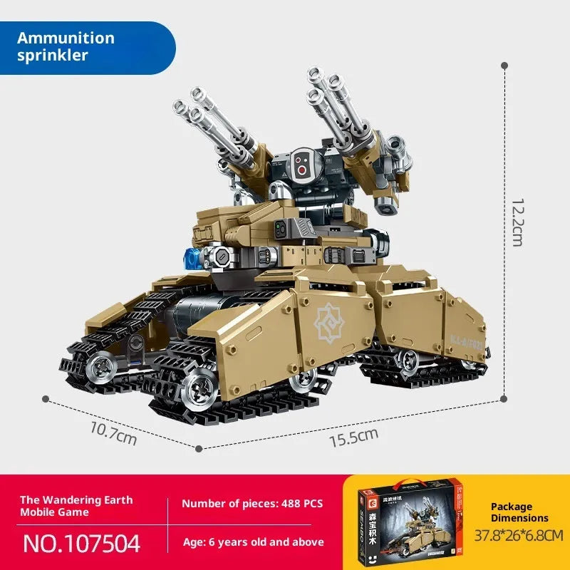 Deep cannon chariot assembly model building blocks toy for boys plastic small particles colour options