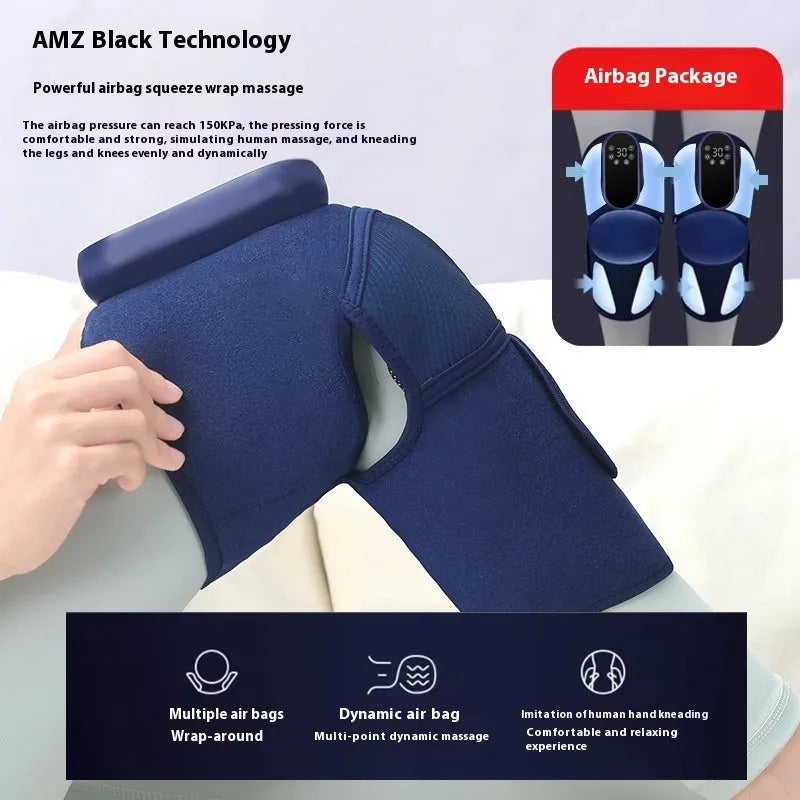 Airbag Blue Single self-heating knee massager for joint hot compress therapy