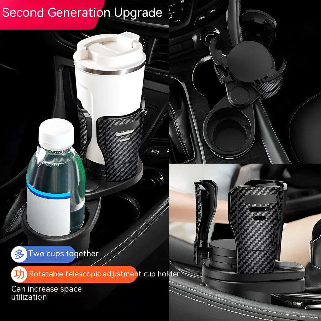 Car cup holder modification accessory in carbon fibre and matte finish options