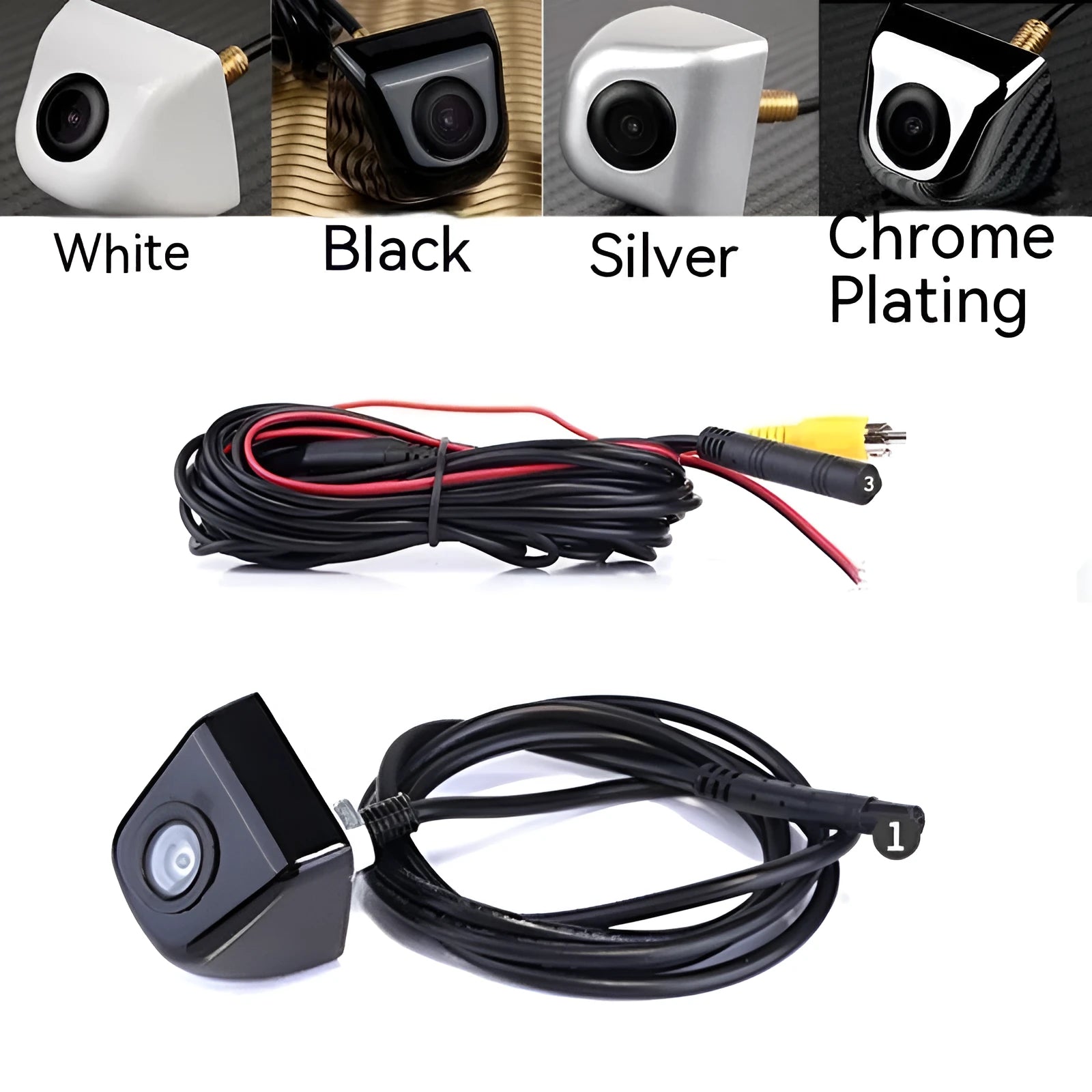 Screw plug-in HD waterproof car rearview camera with metal shell in multiple colour options