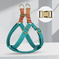 Brown vest-style dog lead with cotton and nylon construction and alloy fastener