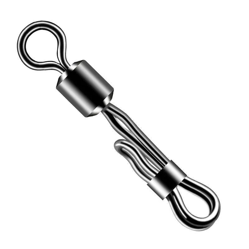 Brass quick change fishing line clamp with barrel swivel bearing and quick release ring