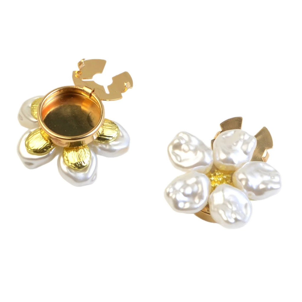 Alloy pearl rhinestone cufflink buttons white inlaid diamond processing single