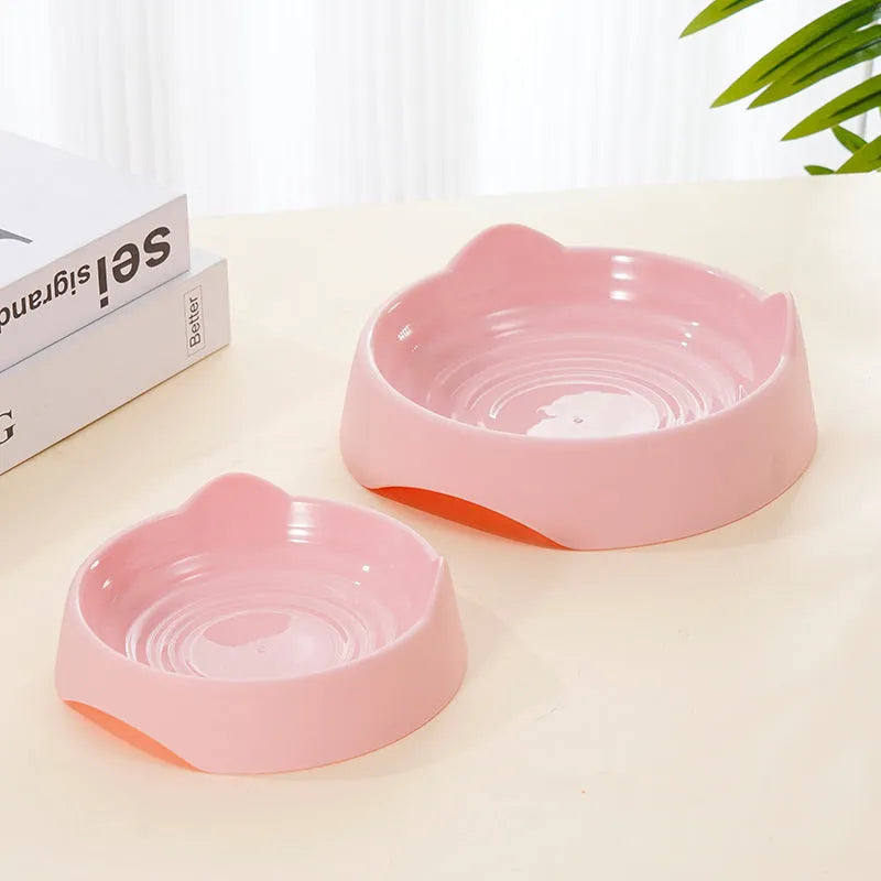 Blue ceramic dog slow feeder bowl with raised maze pattern inside for slowing down fast eaters.