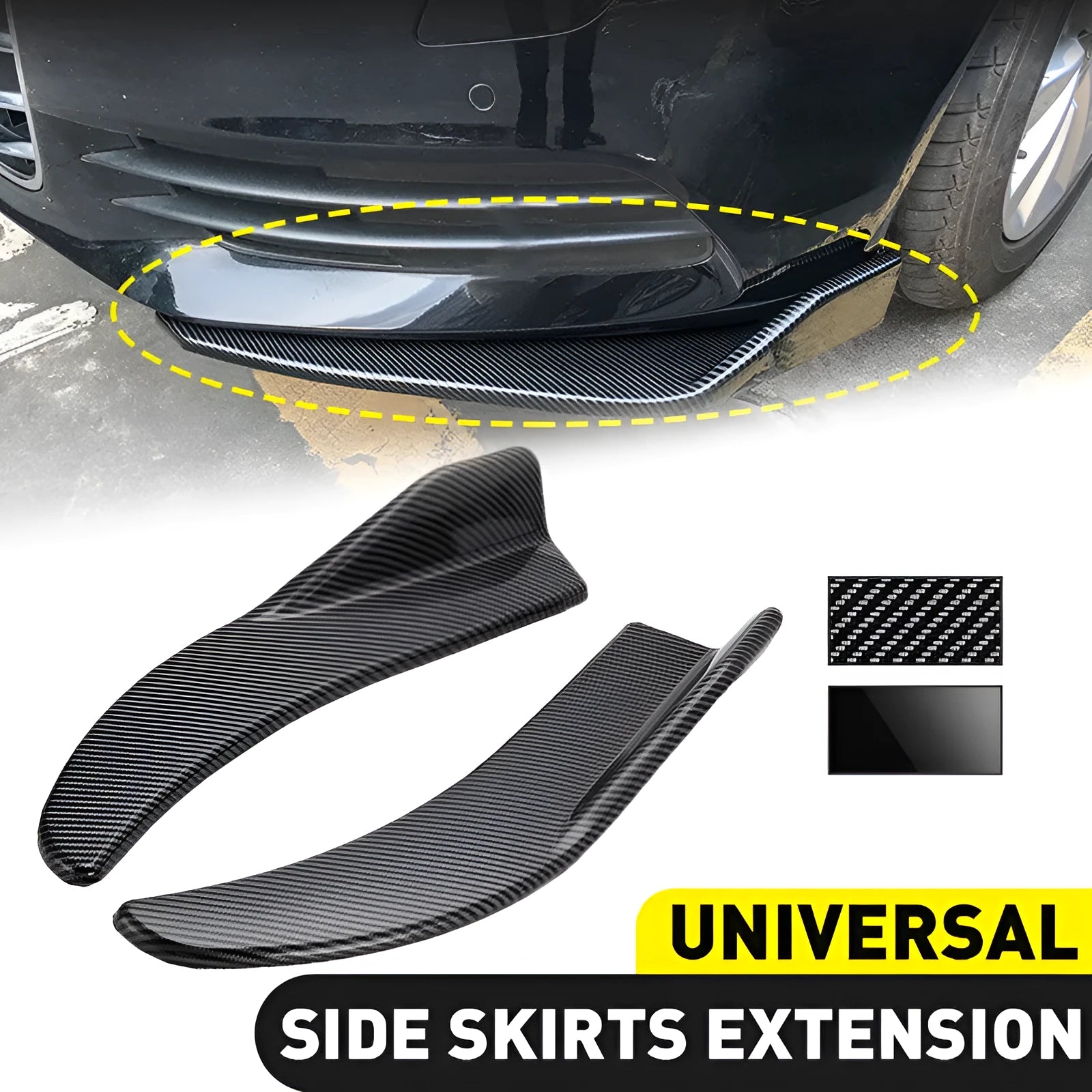 Car deflector lights for General Motors vehicles in carbon fibre finish