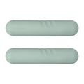 Silicone-edged hand-drawn dumbbell stick in a choice of colours including pink, green, and black, shown with cast iron weight.