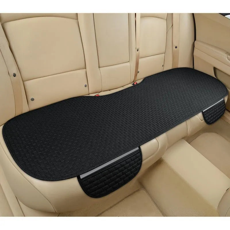 Linen plaid car cushion set in charm coffee colour with hemmed business-style edges