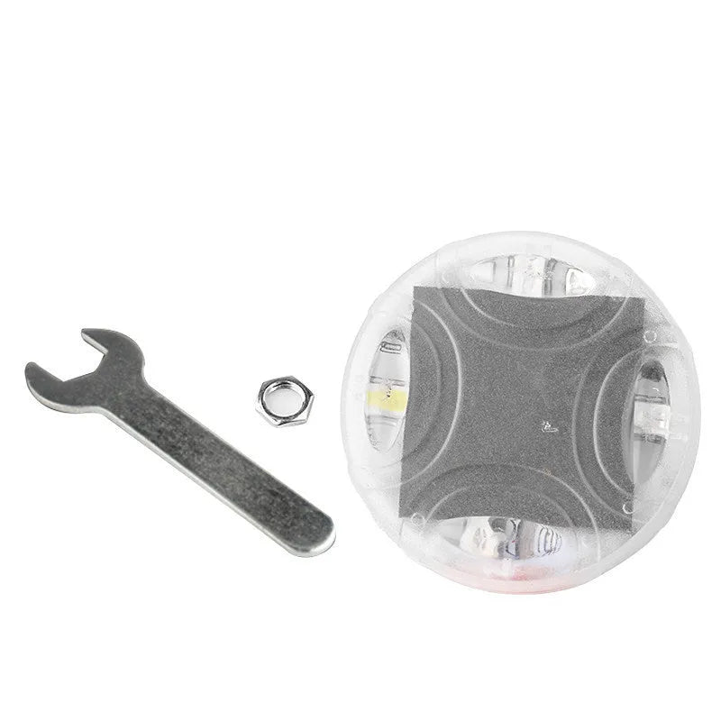 Solar-powered colourful LED hub decorative lights for vehicle installation with 15 flash modes