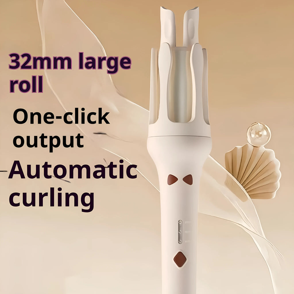 32mm automatic hair curler in white or Chigo colour options with wired AC power adapter