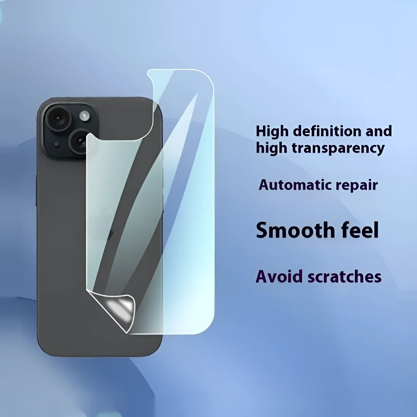 Rear film TPU hydrogel screen protector for iPhone 15 Pro Max HD anti-fingerprint explosion-proof