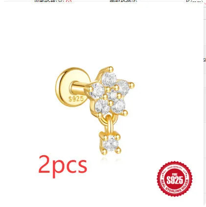 S925 sterling silver moon and star earrings with embedded diamond detailing in gold colour